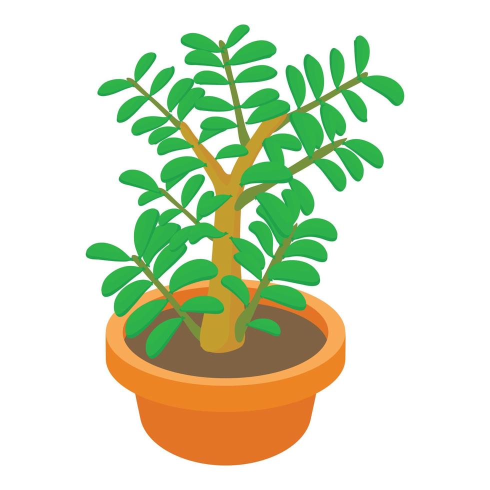 crassula succulento pianta icona, cartone animato stile vettore