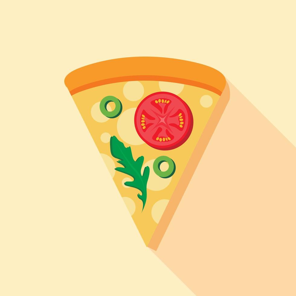 vegetariano Pizza pomodori e basilico icona vettore
