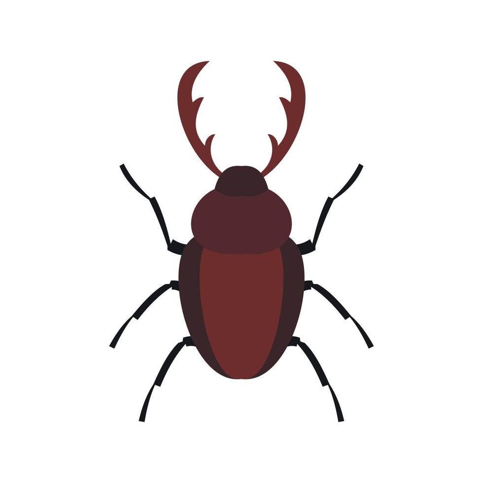 rinoceronte scarafaggio icona, piatto stile vettore