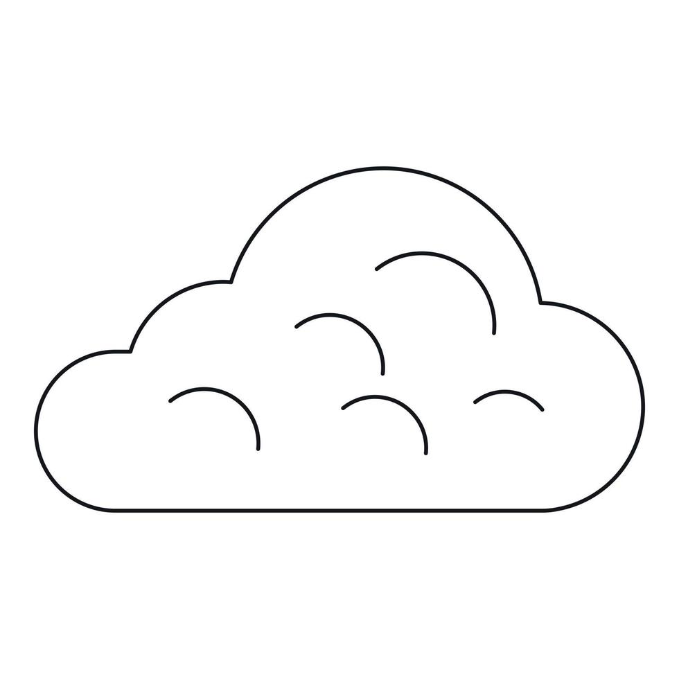piovoso nube icona, schema stile vettore