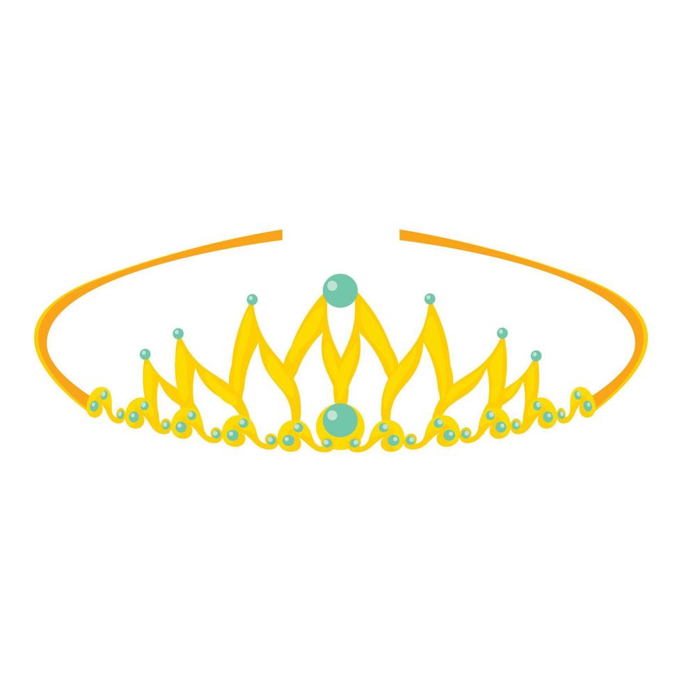 tiara icona, cartone animato stile vettore