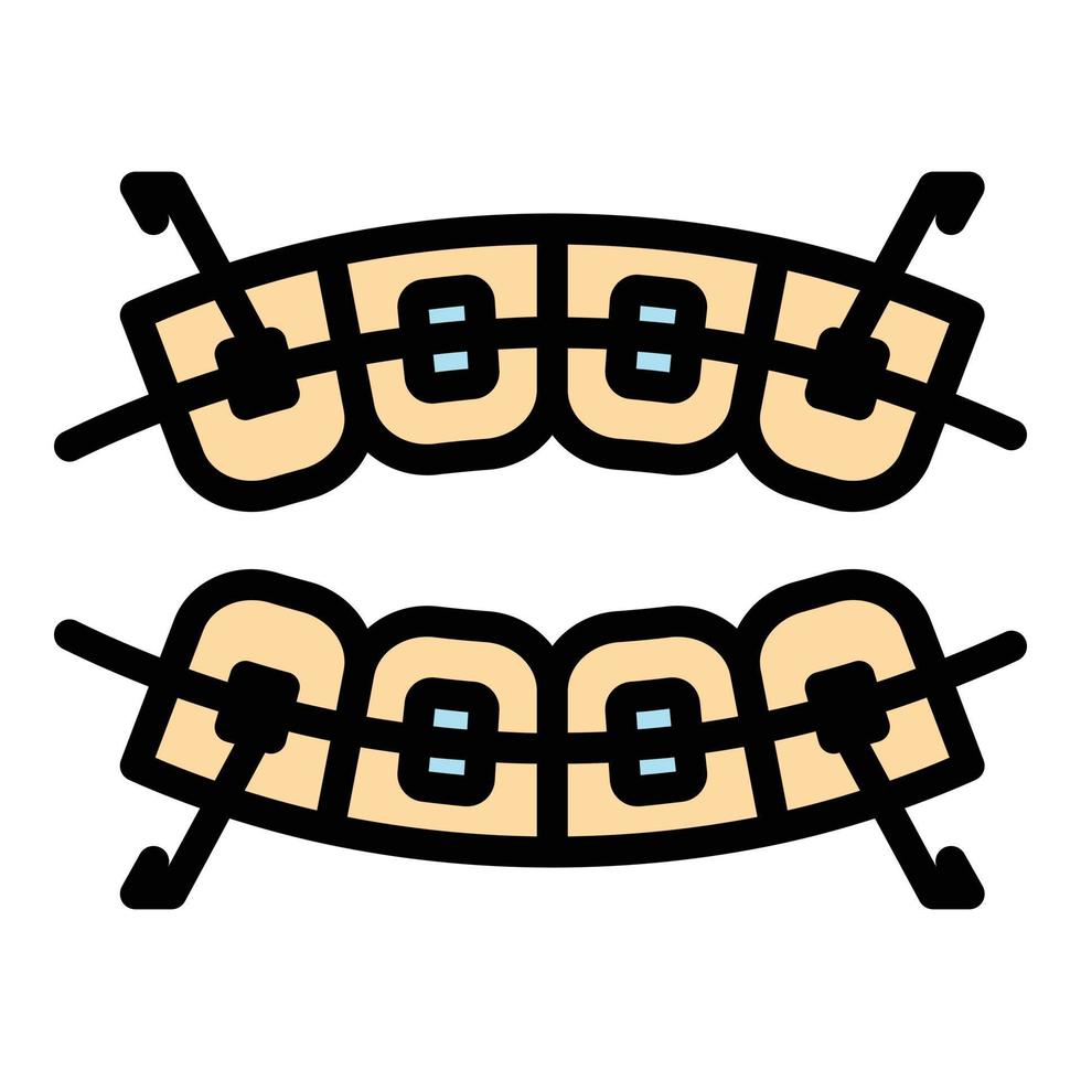 allineatore denti icona colore schema vettore
