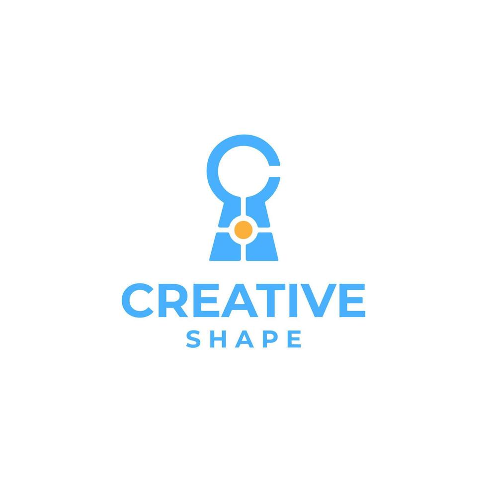 creativo chiave buco logo, creativo sicurezza logo, chiave disegno, chiave buco design concetto, astratto logo disegno, sicurezza logo, sbloccare disegno, serratura design vettore