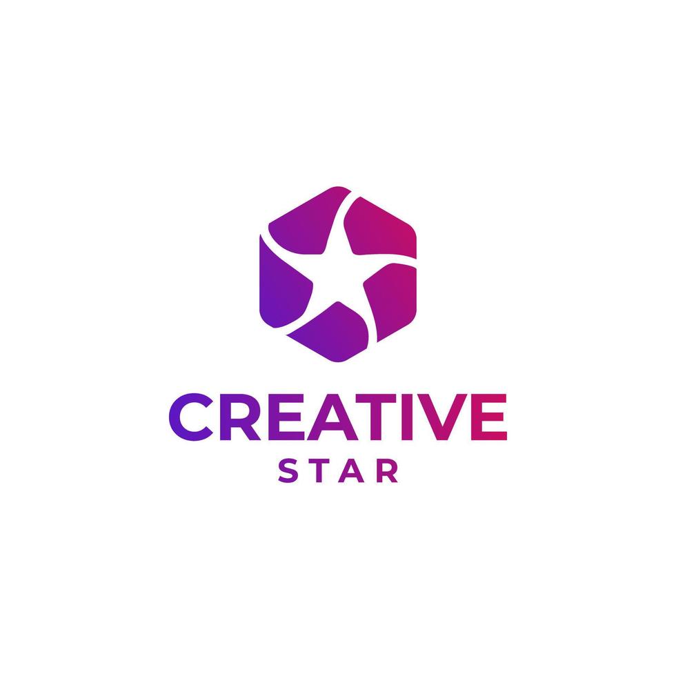 creativo stella logo, astratto stella disegno, pendenza stella logo concetto, colorato stella disegno, spazio disegno, astronomia logo concetto vettore