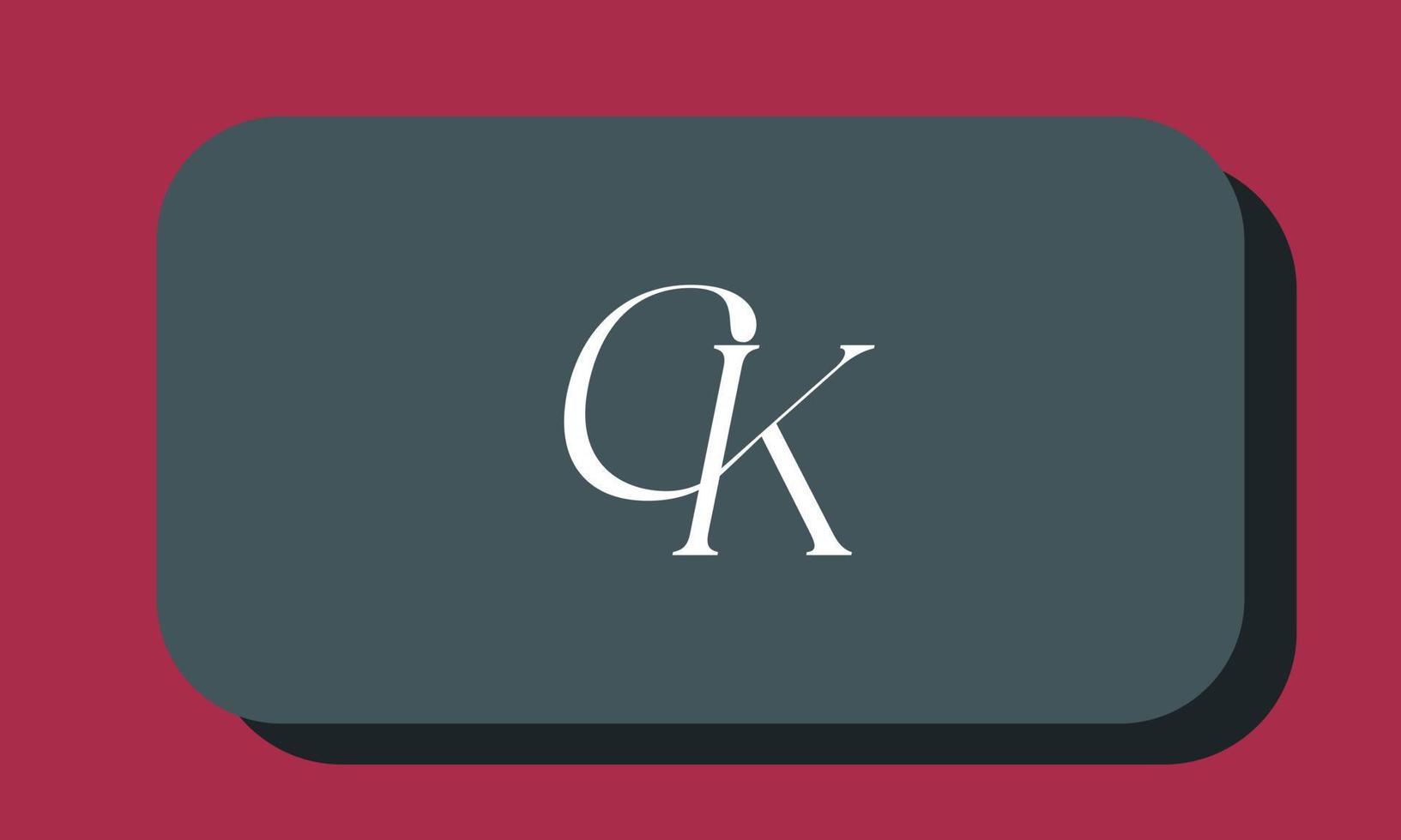 alfabeto lettere iniziali monogramma logo ck, kc, c e k vettore