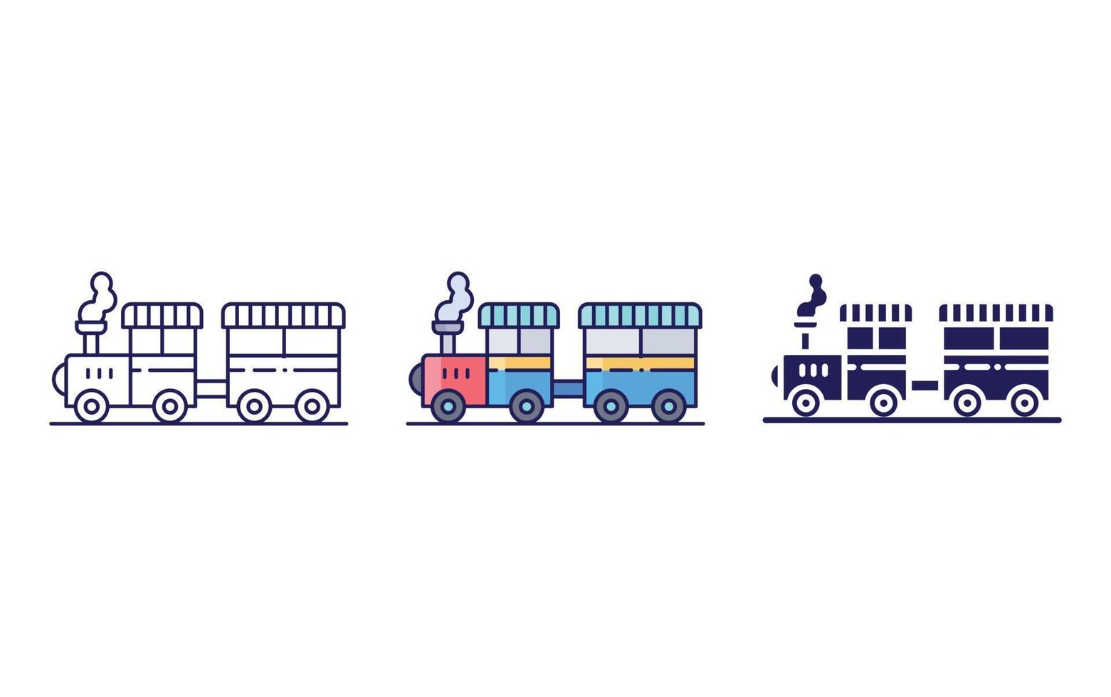 treno cavalcata linea e glifo icona, vettore illustrazione