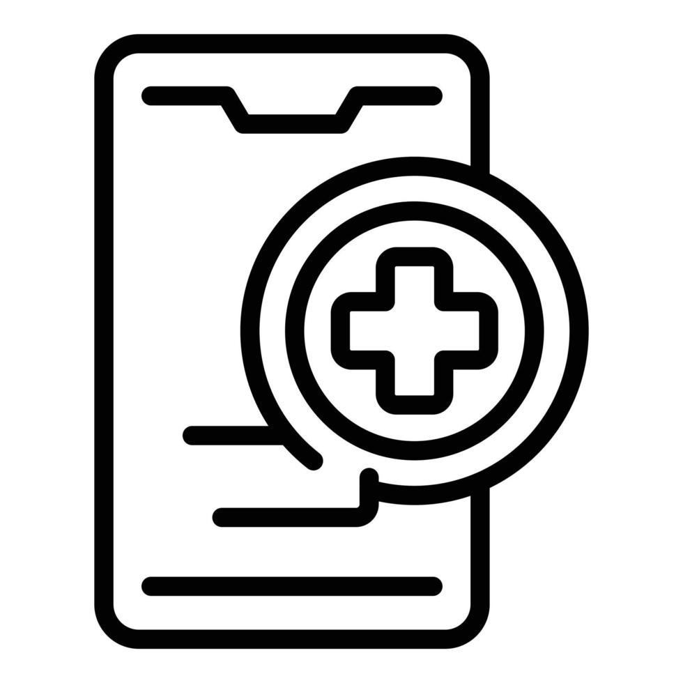 smartphone medico Aiuto icona schema vettore. medica cura vettore