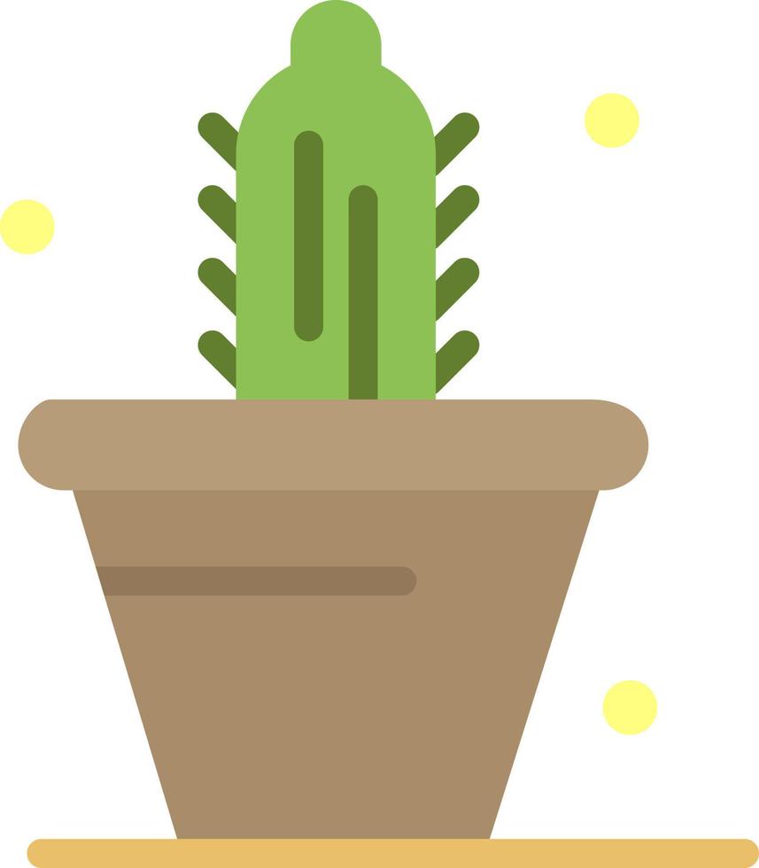 cactus natura pentola primavera piatto colore icona vettore icona bandiera modello