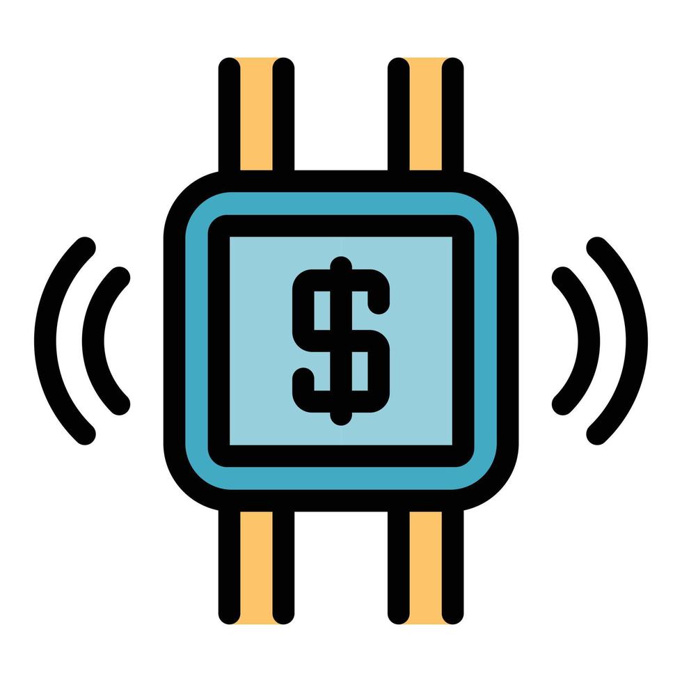 mobile pagamento icona colore schema vettore
