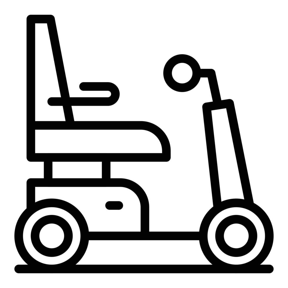 elettrico sedia a rotelle seduta icona schema vettore. scooter sedia vettore