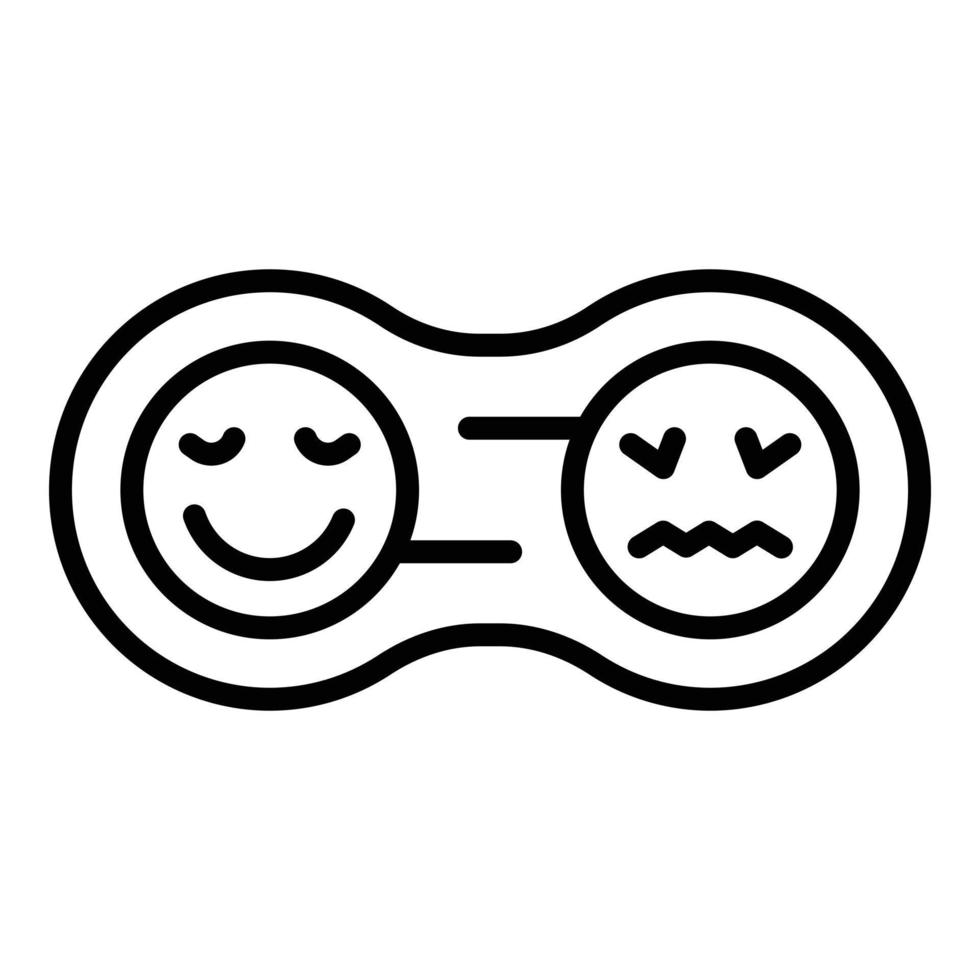 emoji Salute icona schema vettore. cervello mentale vettore