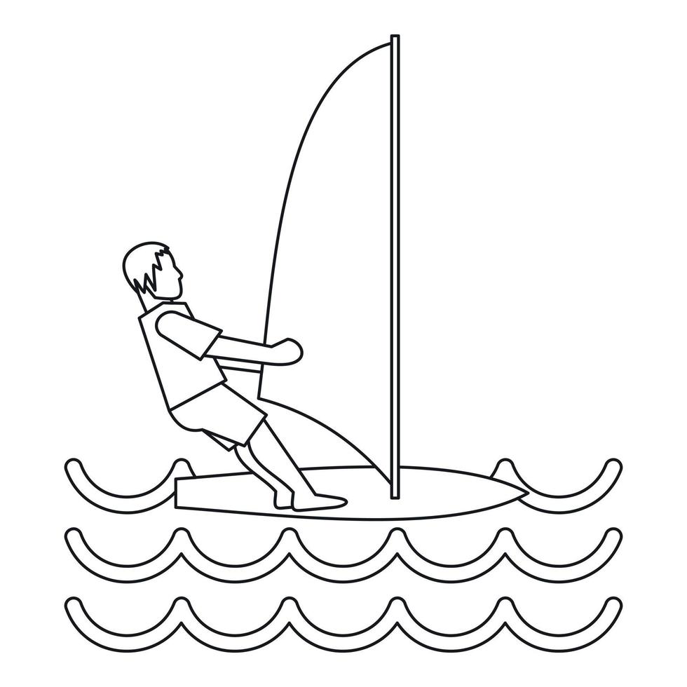 windsurfista icona, semplice stile vettore