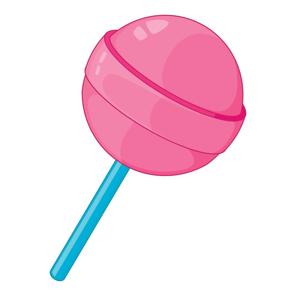il giro rosa lecca-lecca icona, cartone animato stile vettore