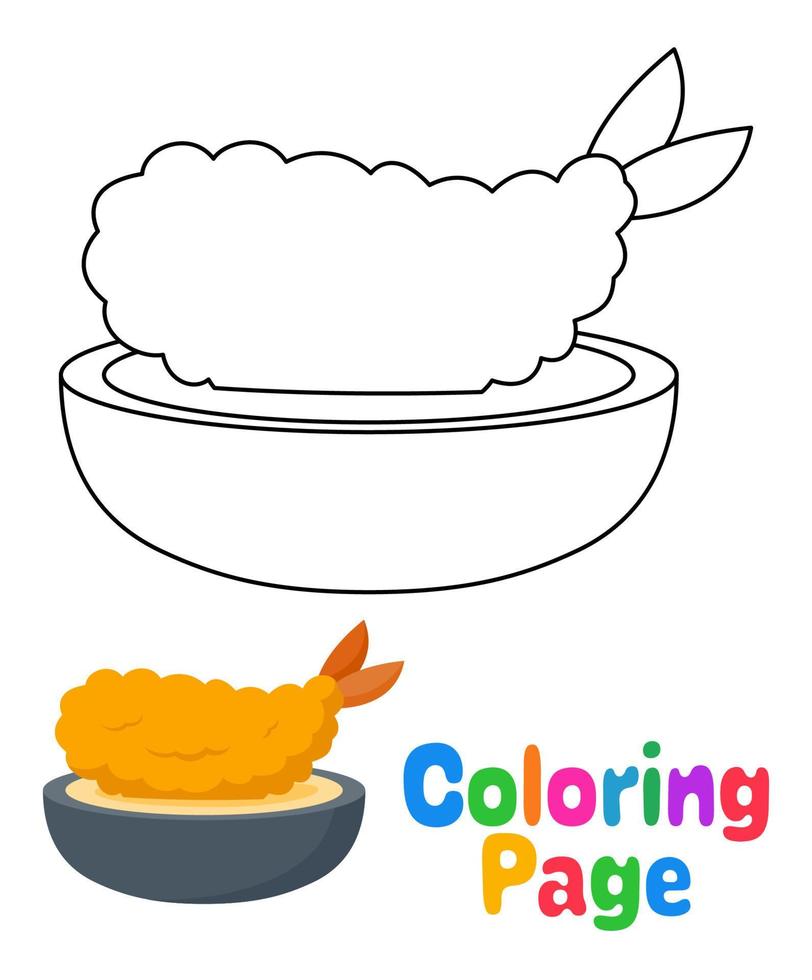 colorazione pagina con tempura per bambini vettore