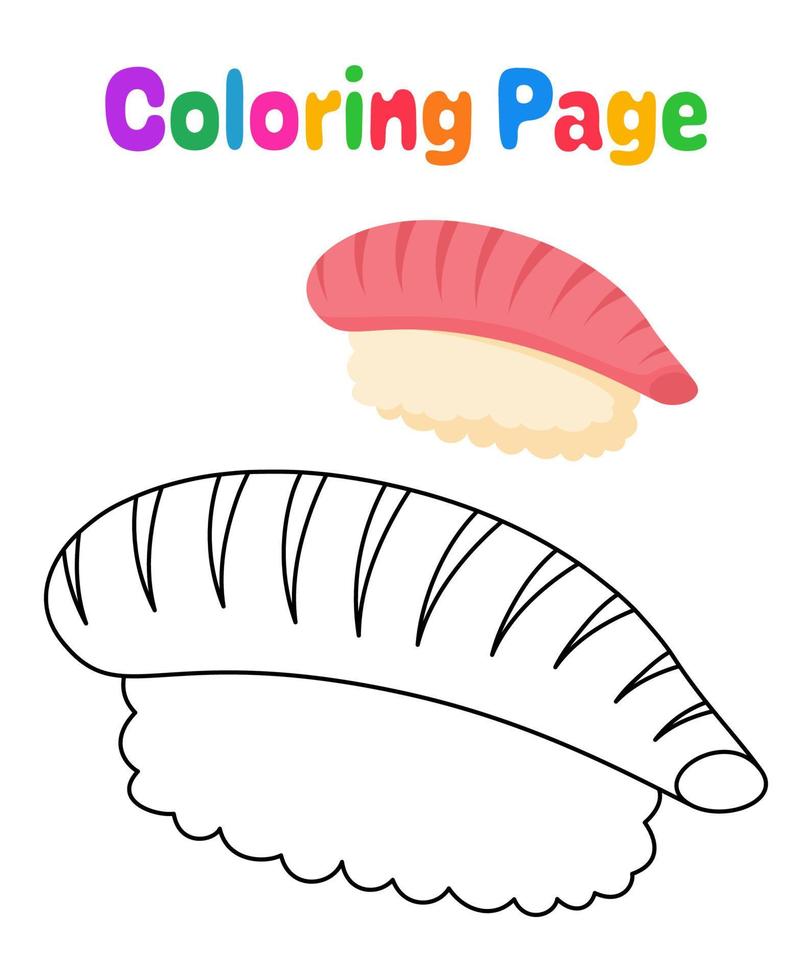 colorazione pagina con Sushi per bambini vettore