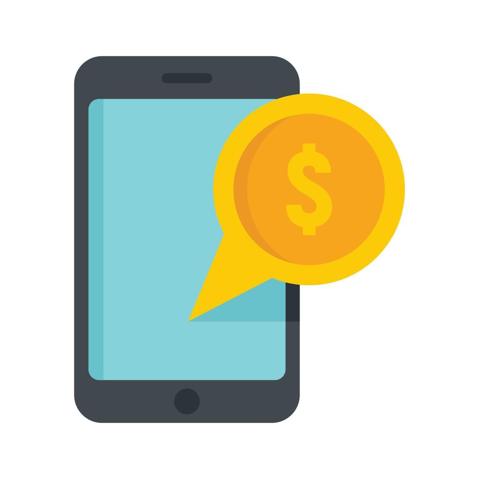 successo smartphone i soldi trasferimento icona piatto isolato vettore