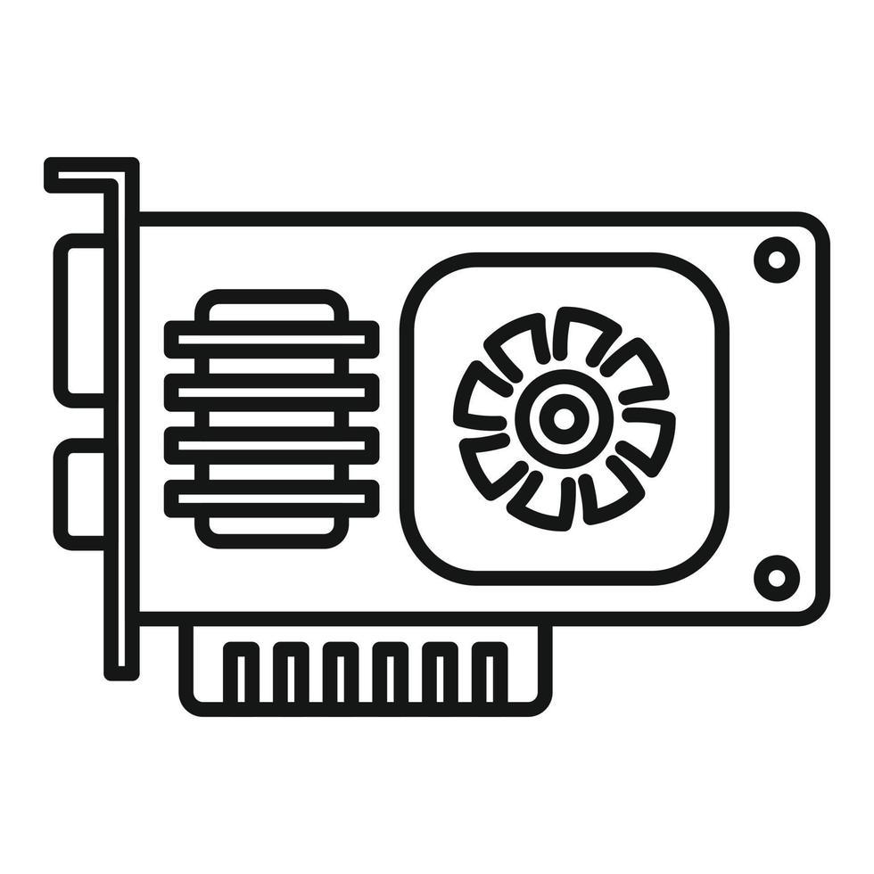 computer video carta icona schema vettore. gpu fan vettore