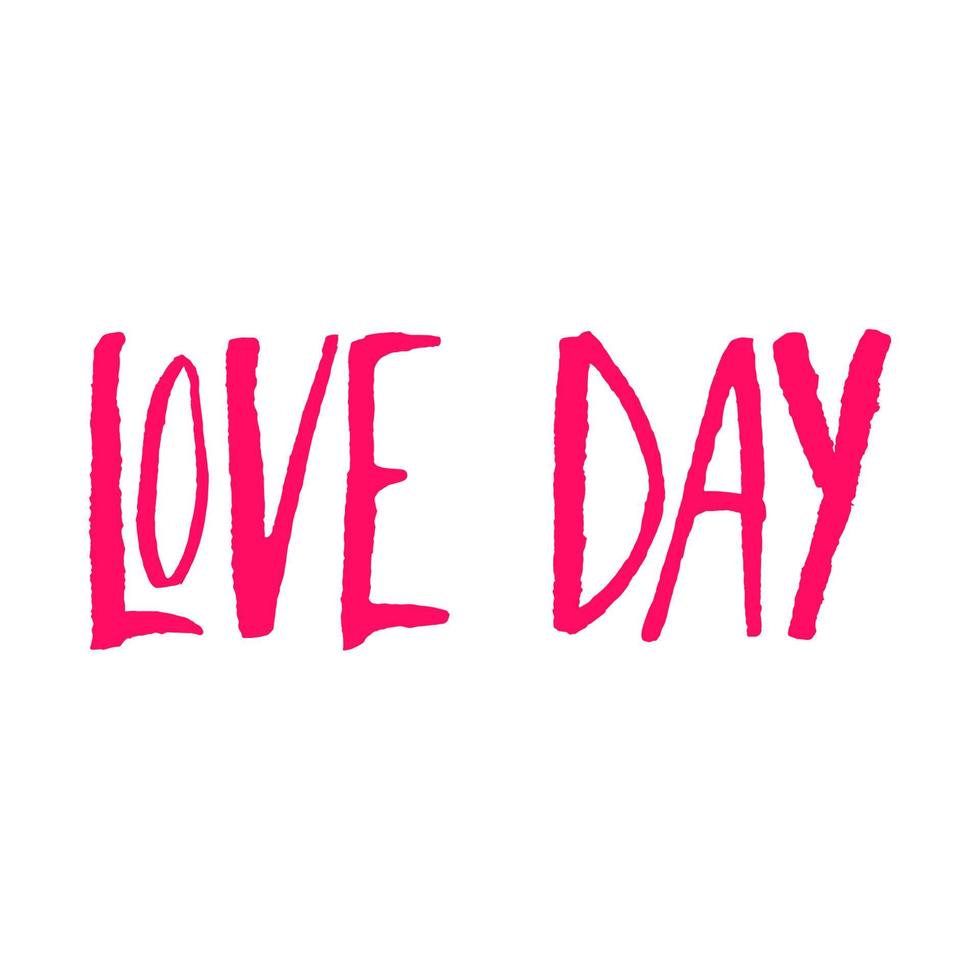 vettore rosa lettering amore giorno isolato su bianca. allungata sans serif font. mano scritto testo per san valentino giorno, per il giorno di gentilezza.