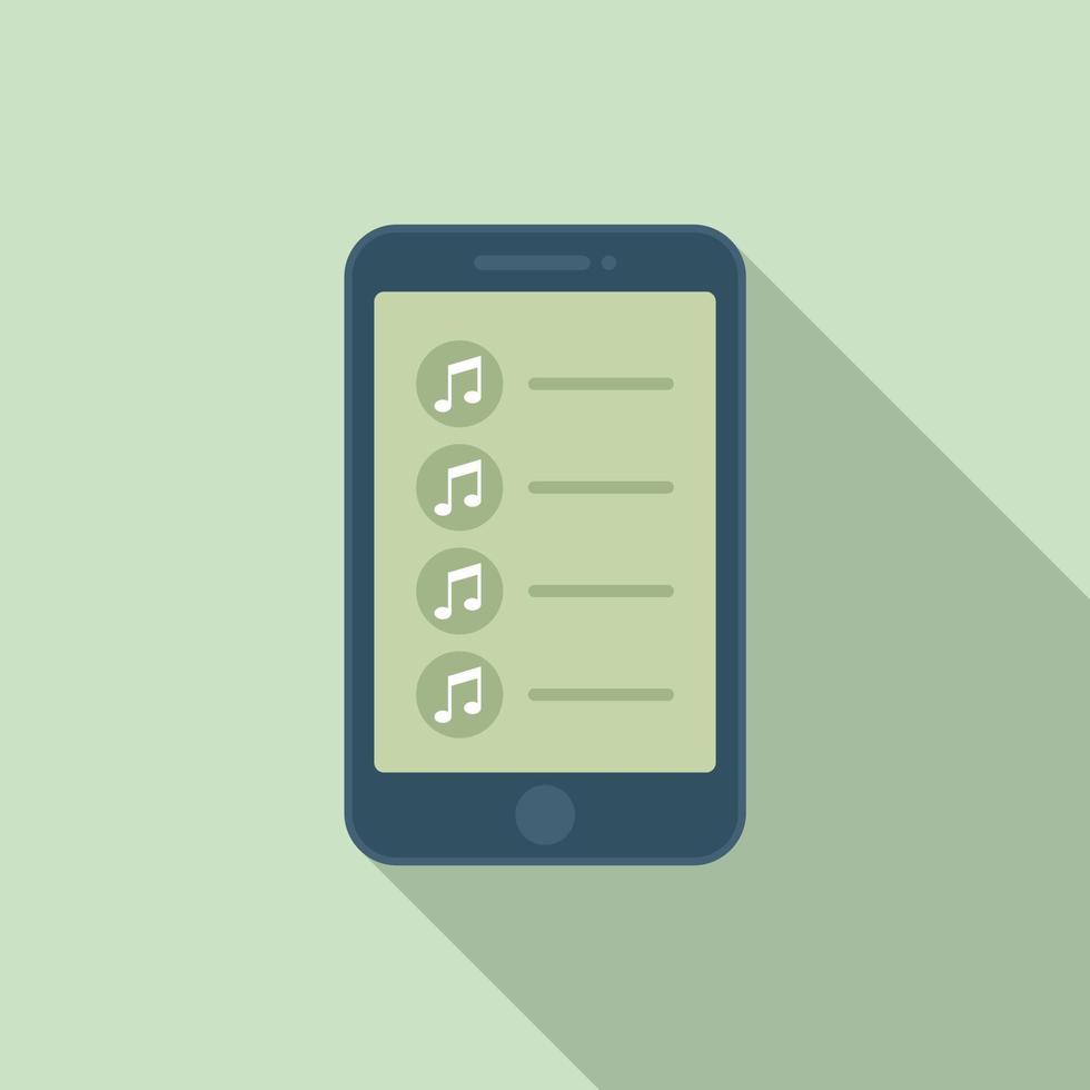 Telefono App canzoni icona piatto vettore. musica canzone vettore