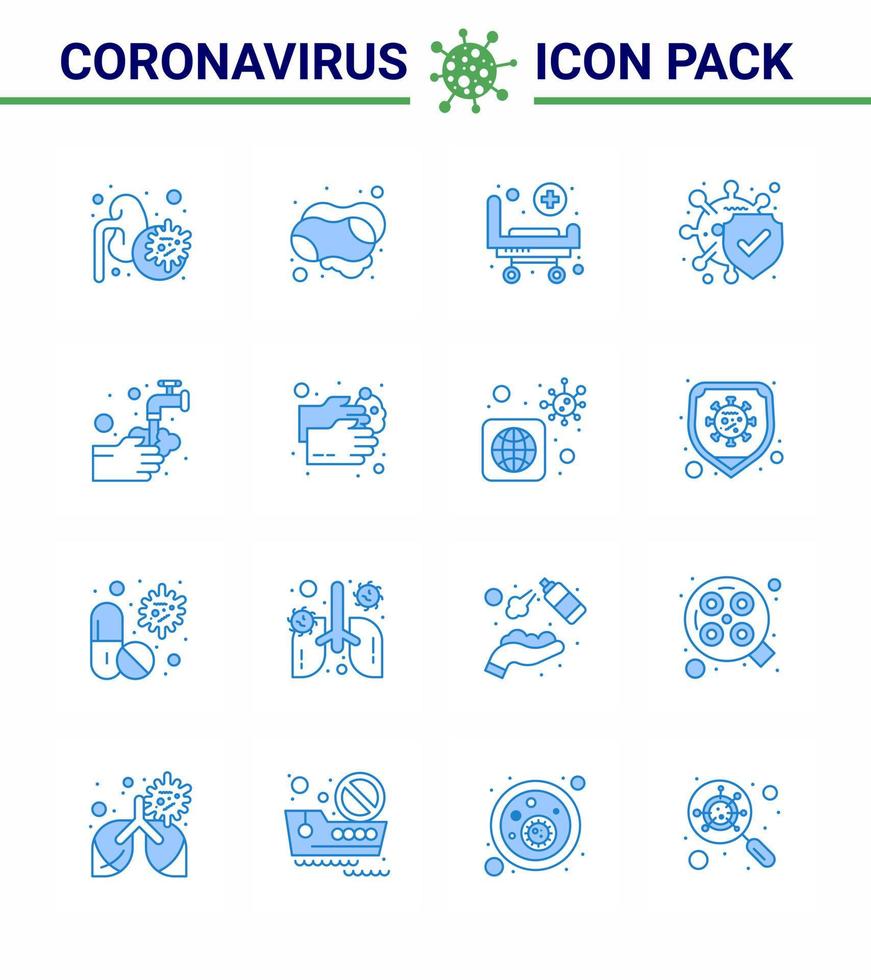 covid19 icona impostato per Infografica 16 blu imballare come come medico sicuro strature protezione batteri virale coronavirus 2019 nov malattia vettore design elementi
