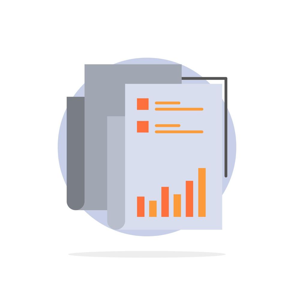 rapporto analitica revisione attività commerciale dati marketing carta astratto cerchio sfondo piatto colore icona vettore