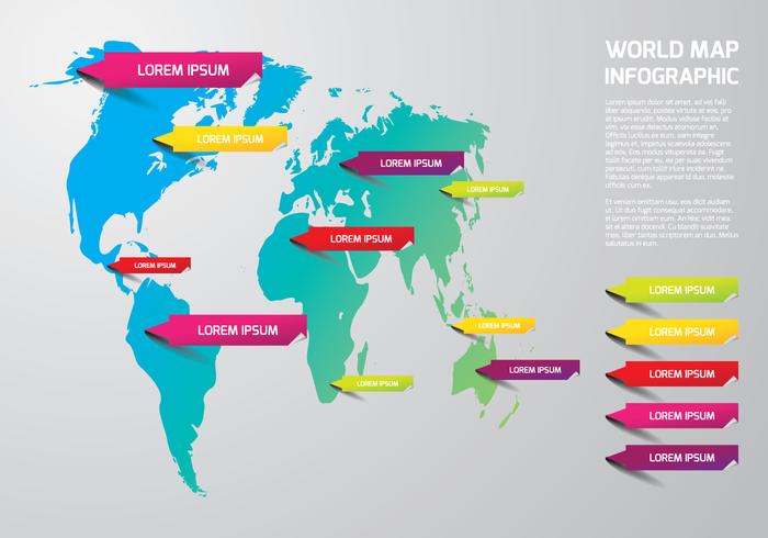 Modello di mappa del mondo vettore