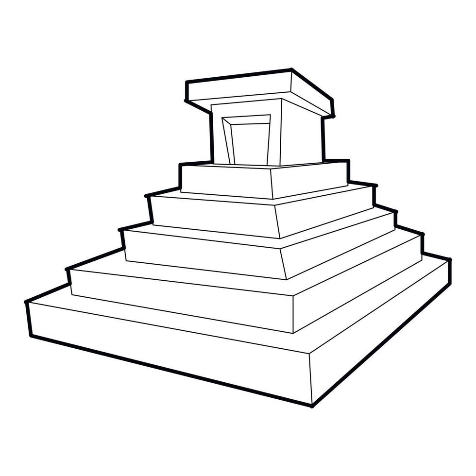 orientale castello icona, schema stile vettore