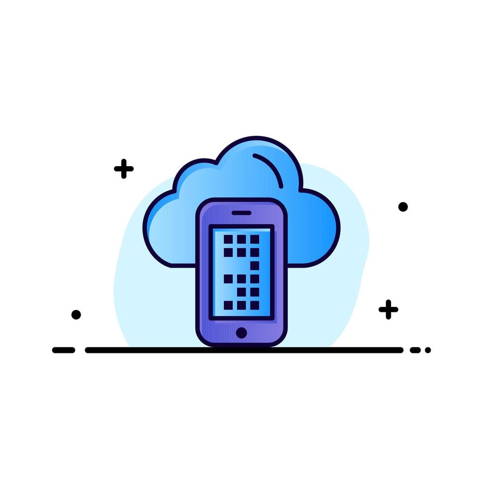 nube calcolo mobile cellula attività commerciale logo modello piatto colore vettore