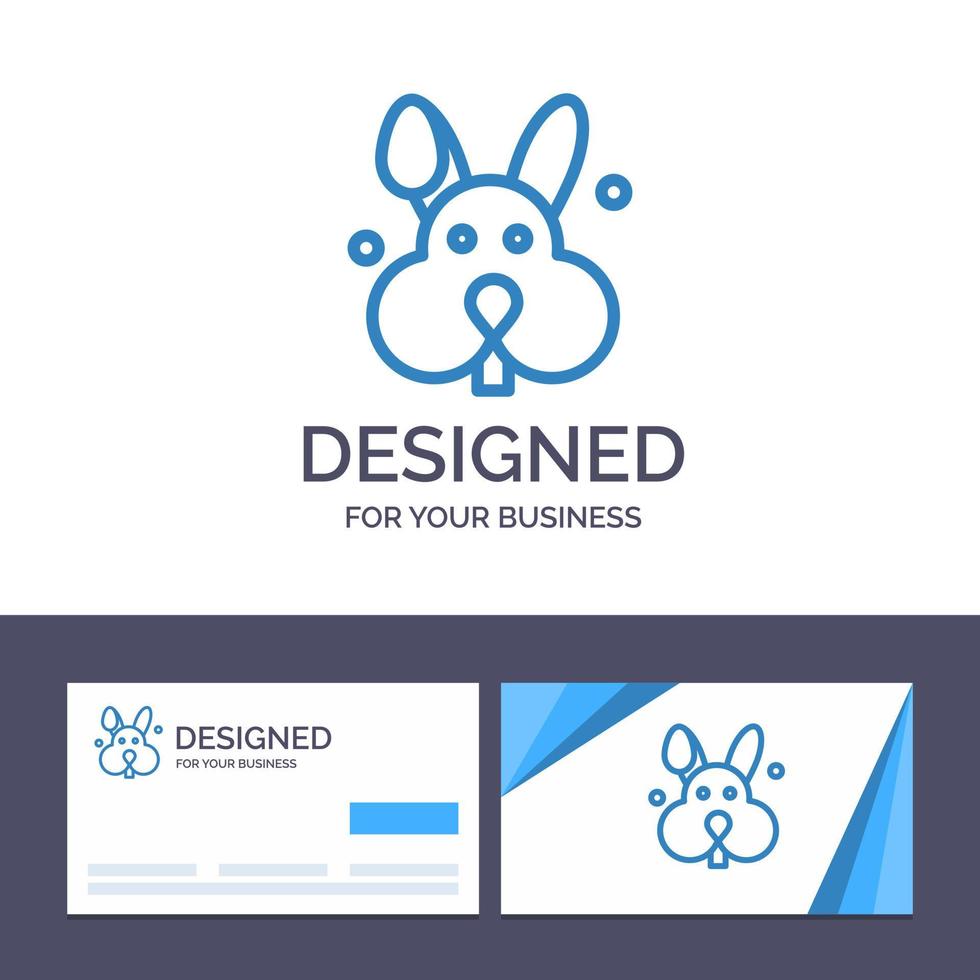 creativo attività commerciale carta e logo modello coniglietto Pasqua coniglio vettore illustrazione