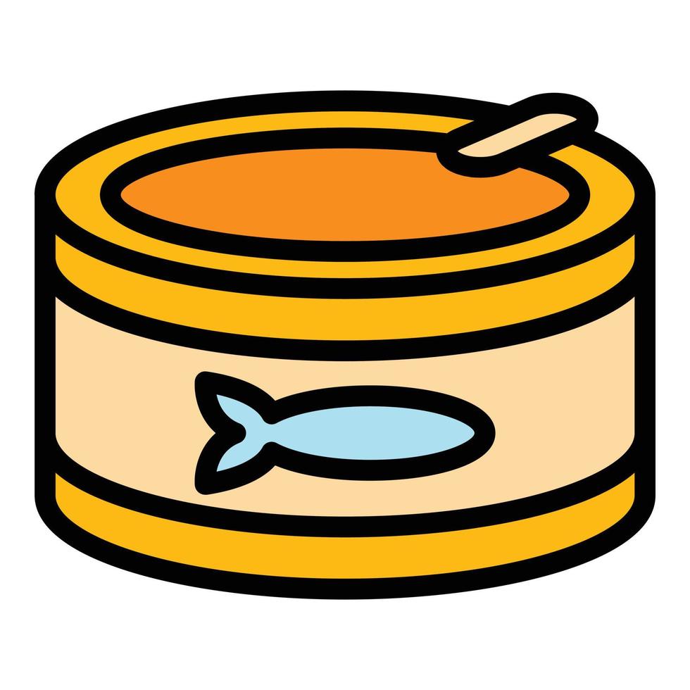 in scatola pesce icona colore schema vettore