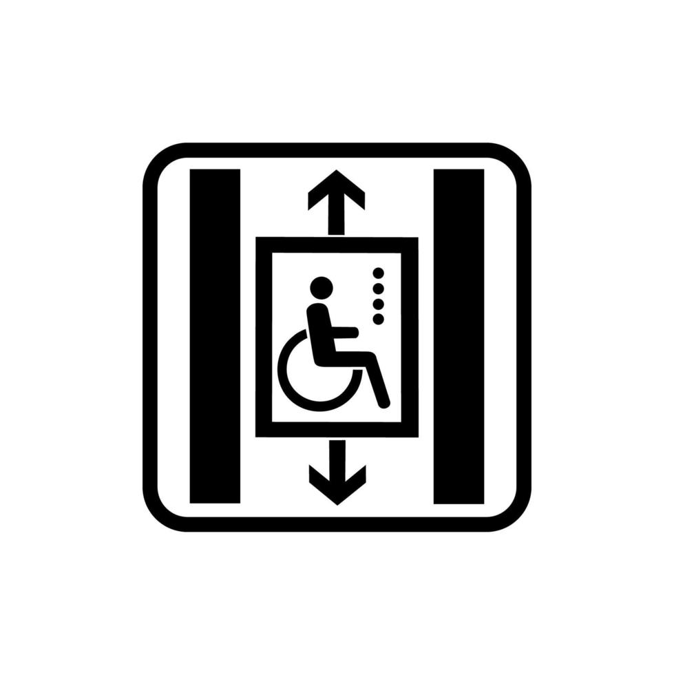 ascensore icona vettore design appositamente per persone utilizzando sedie a rotelle