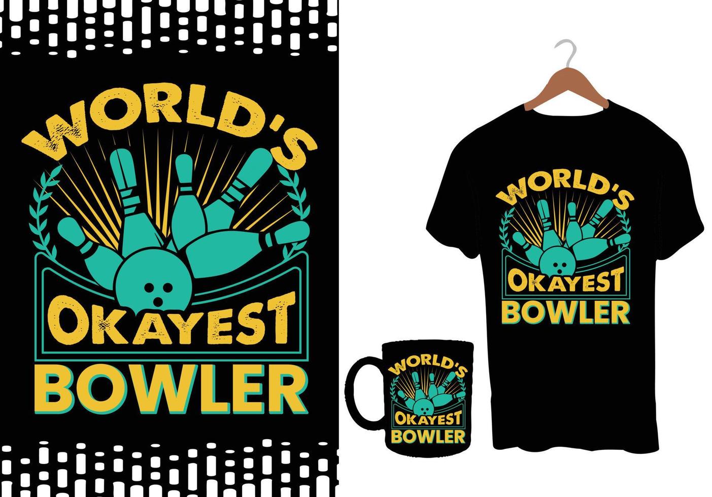 bowling palla maglietta design vettore