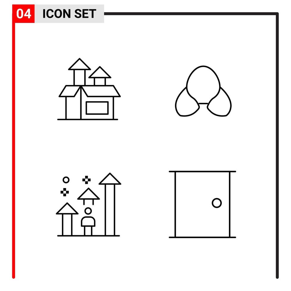 4 generale icone per sito web design Stampa e mobile app. 4 schema simboli segni isolato su bianca sfondo. 4 icona pacchetto. vettore