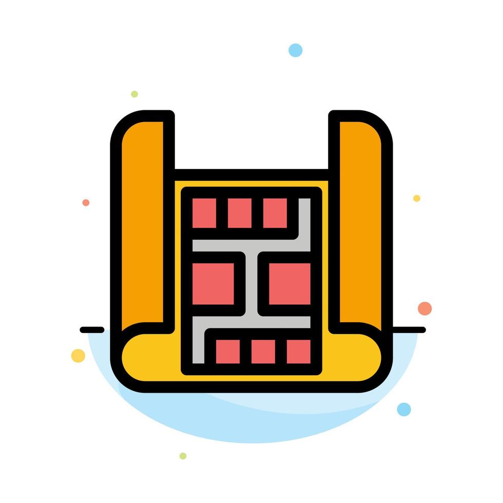 carta geografica costruzione edificio astratto piatto colore icona modello vettore