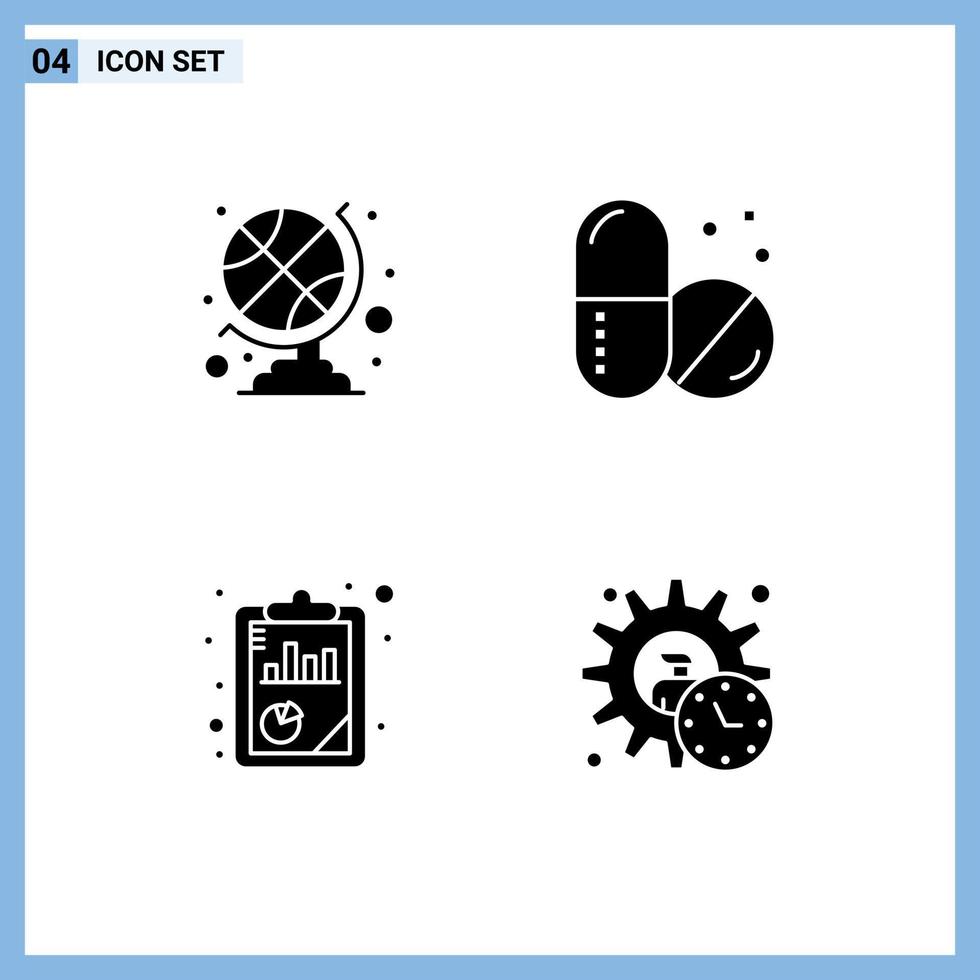 4 creativo icone moderno segni e simboli di gli sport Accessori SEO analisi assistenza sanitaria analisi esecutivo modificabile vettore design elementi