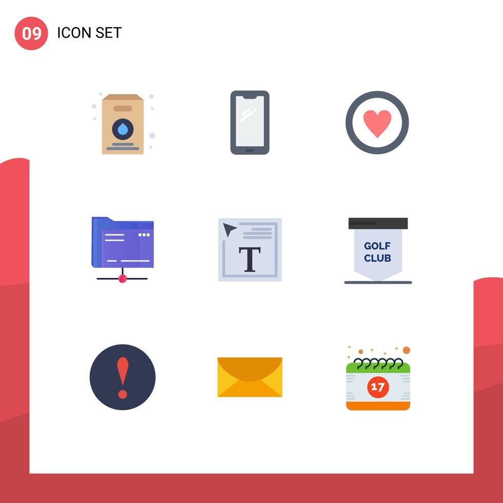 azione vettore icona imballare di 9 linea segni e simboli per font colore Conservazione medico server cartella modificabile vettore design elementi