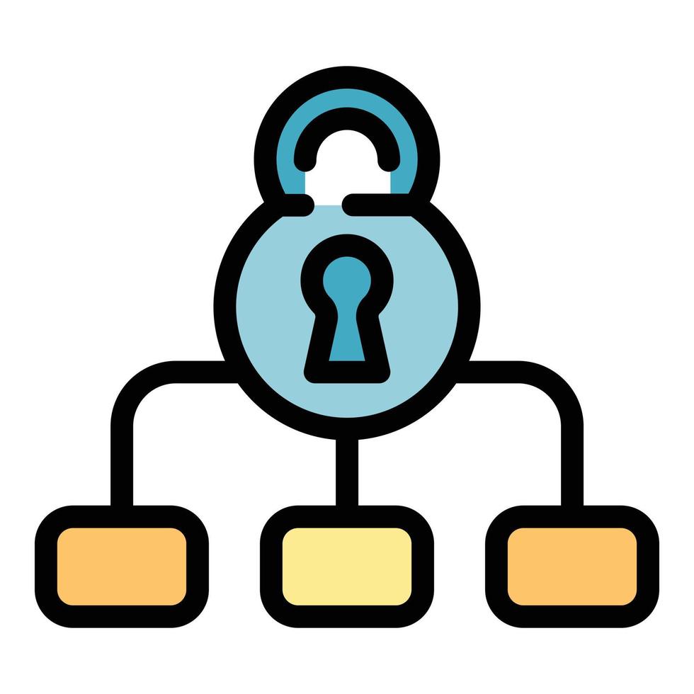 serratura vita privata icona colore schema vettore