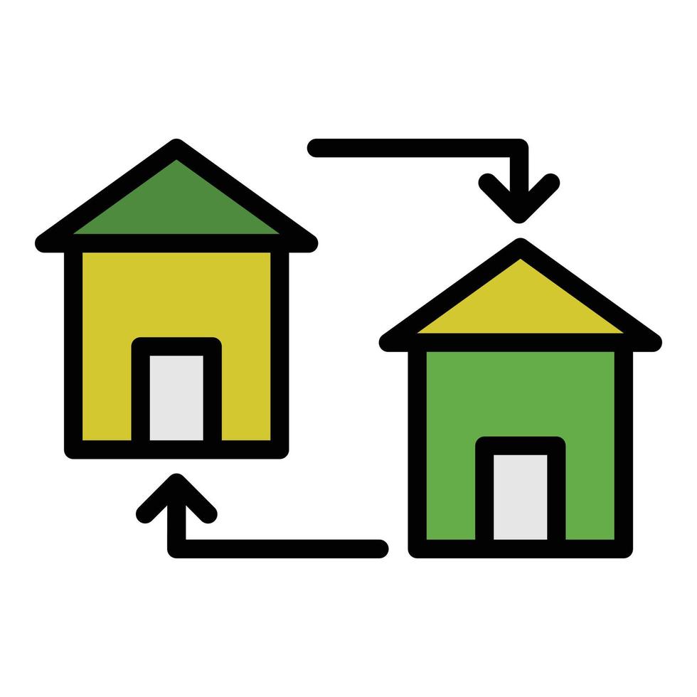 alloggiamento scambio icona colore schema vettore