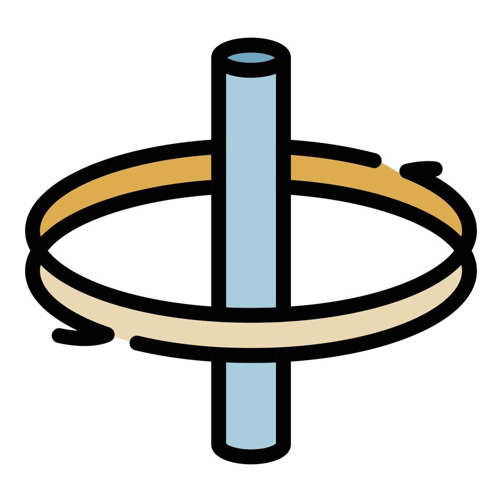 rotazione in giro asse icona colore schema vettore