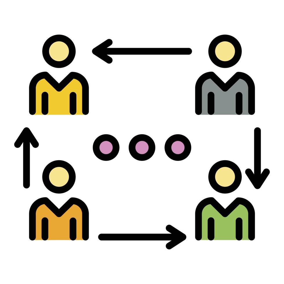 delegazione di compiti icona colore schema vettore