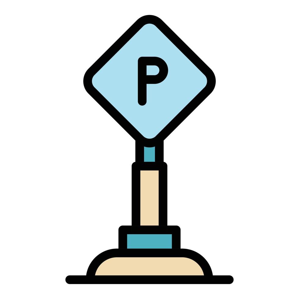 parcheggio pilastro icona colore schema vettore