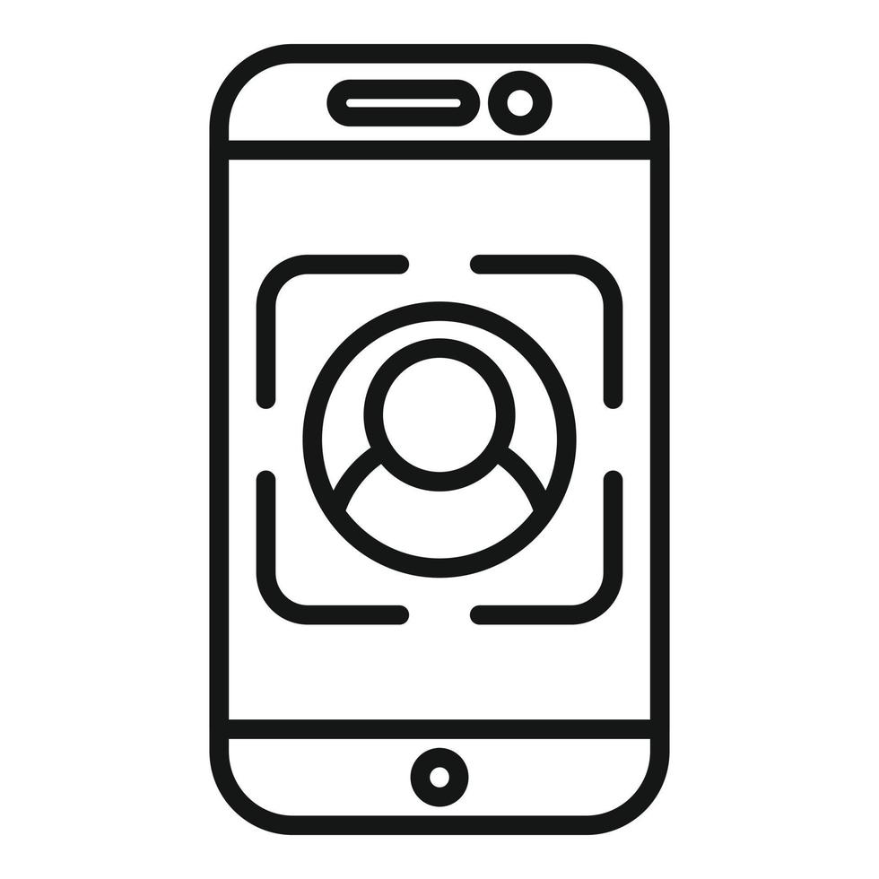 smartphone pubblico icona schema vettore. bersaglio digitale vettore