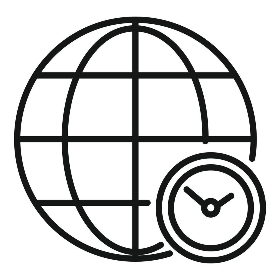 globale flessibile tempo icona schema vettore. ufficio lavoratore vettore