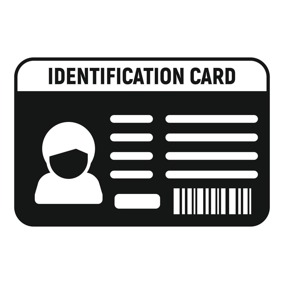 identificazione carta icona semplice vettore. id nome vettore