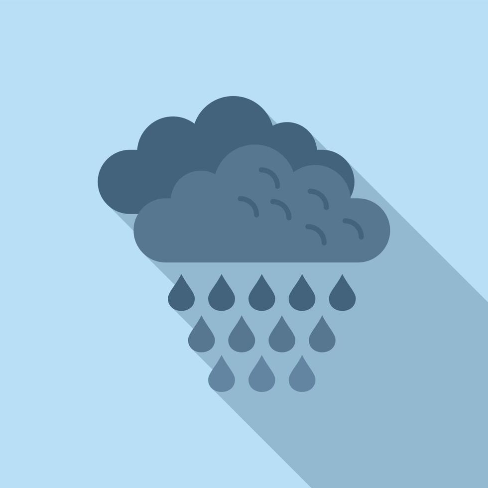 pioggia nube icona piatto vettore. meteo piovoso vettore