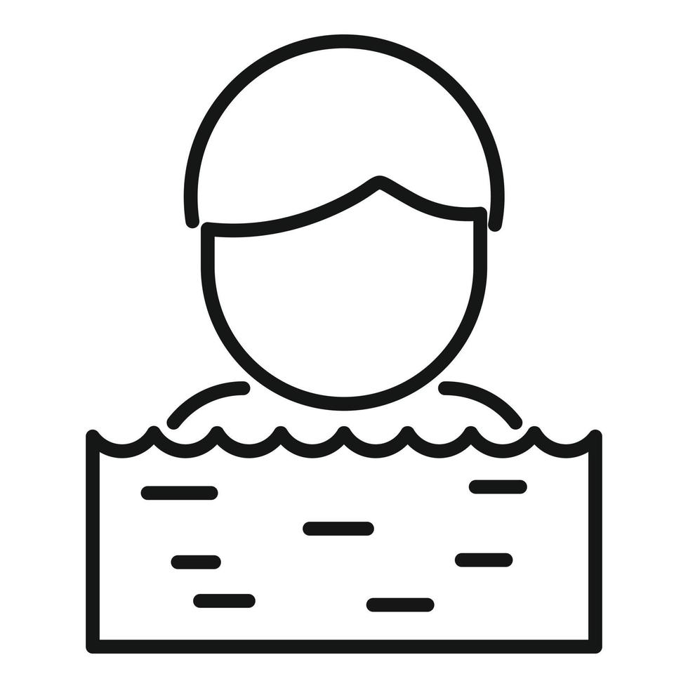 piscina fisico terapista icona schema vettore. ospedale trattamento vettore