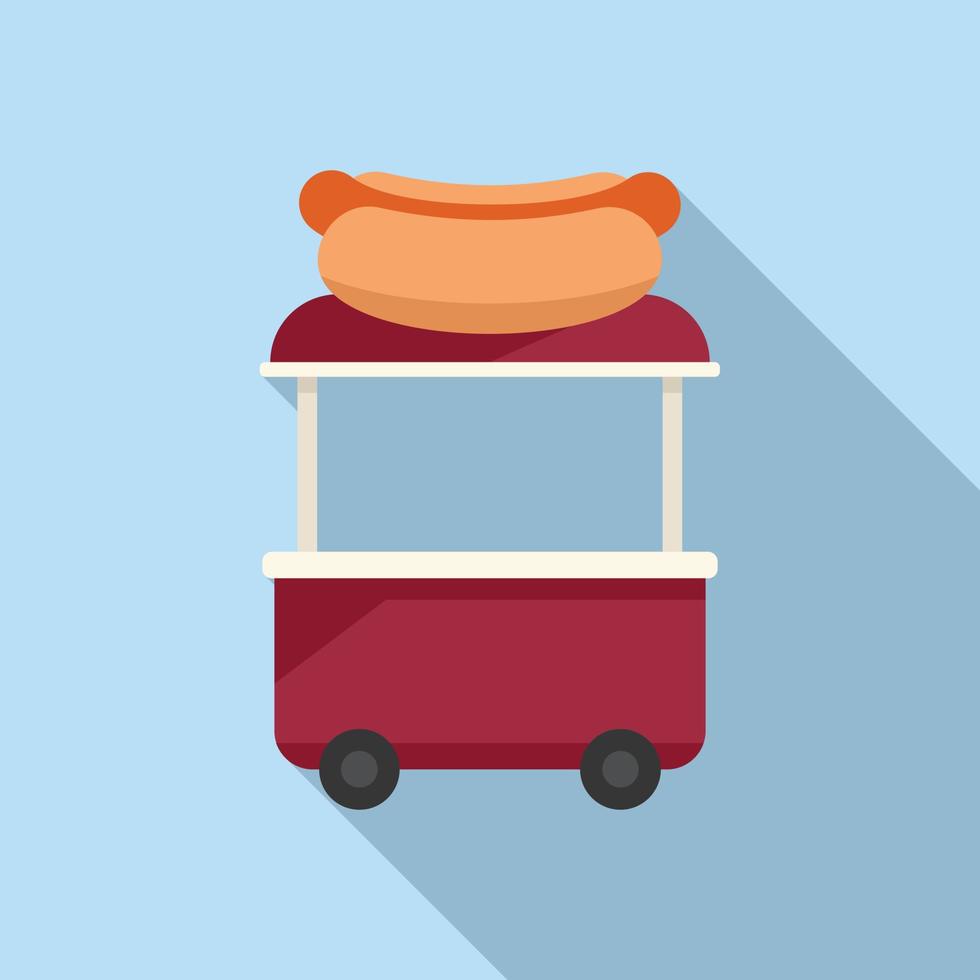hot dog carrello icona piatto vettore. cibo In piedi vettore