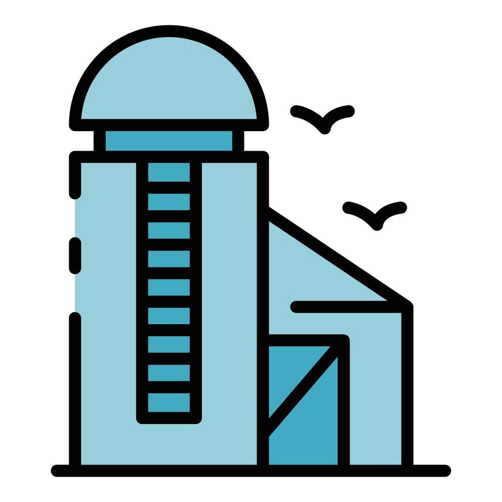 inteligente azienda agricola fienile icona colore schema vettore