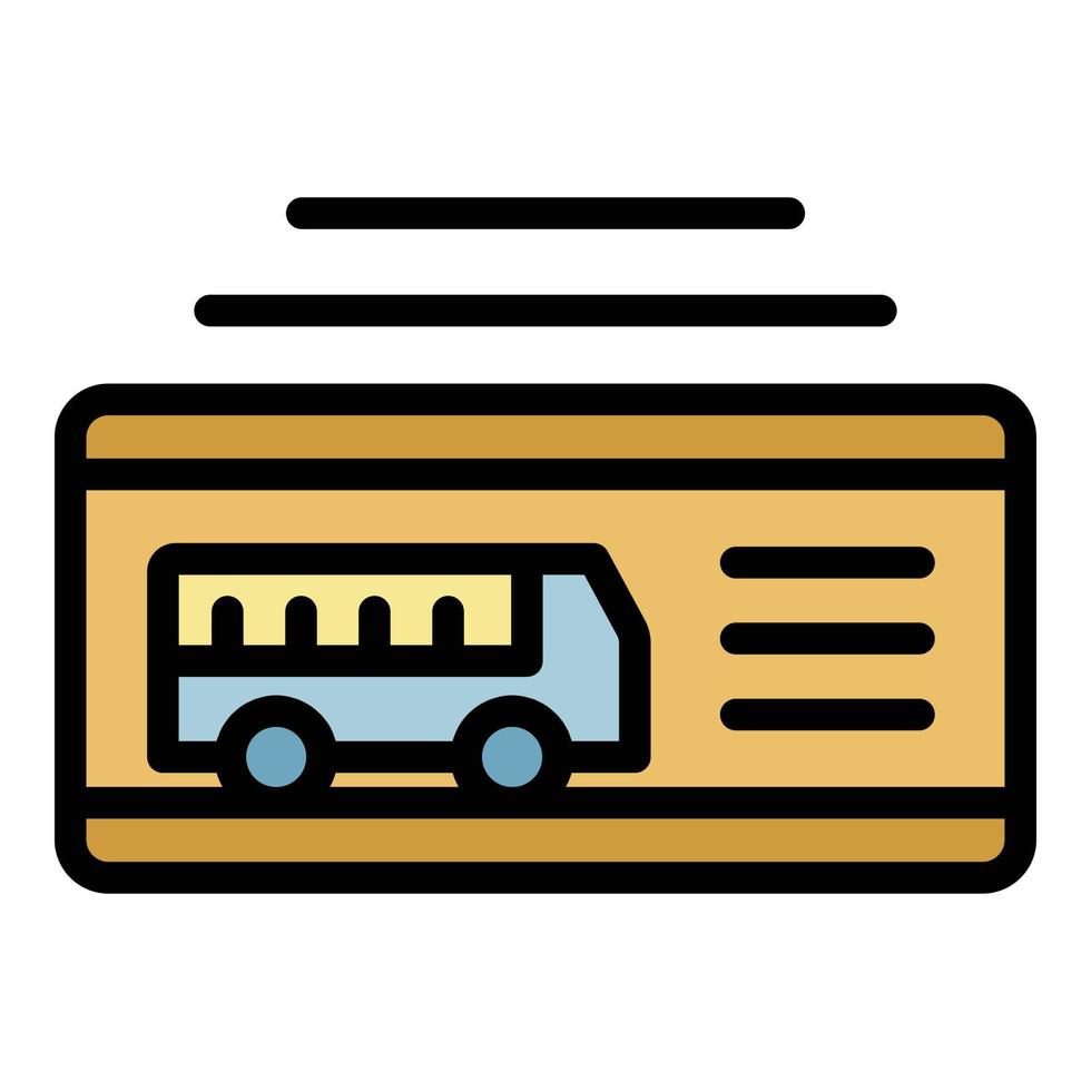 autobus biglietto icona colore schema vettore