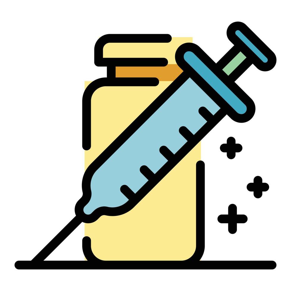 siringa e pozione icona colore schema vettore